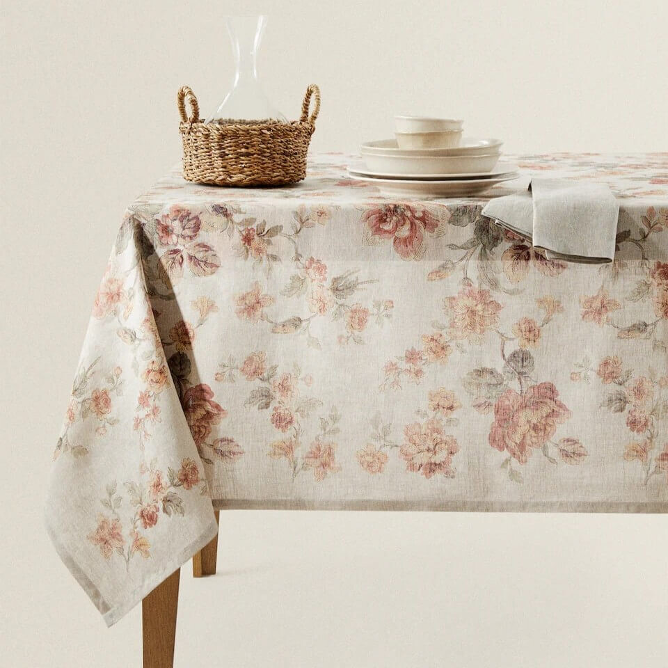 

Скатерть Zara Home Striped Cotton, бежевый