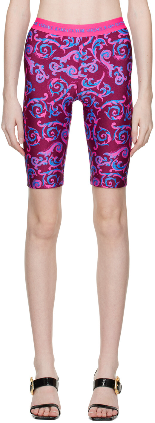 

Розовые шорты с принтом Versace Jeans Couture