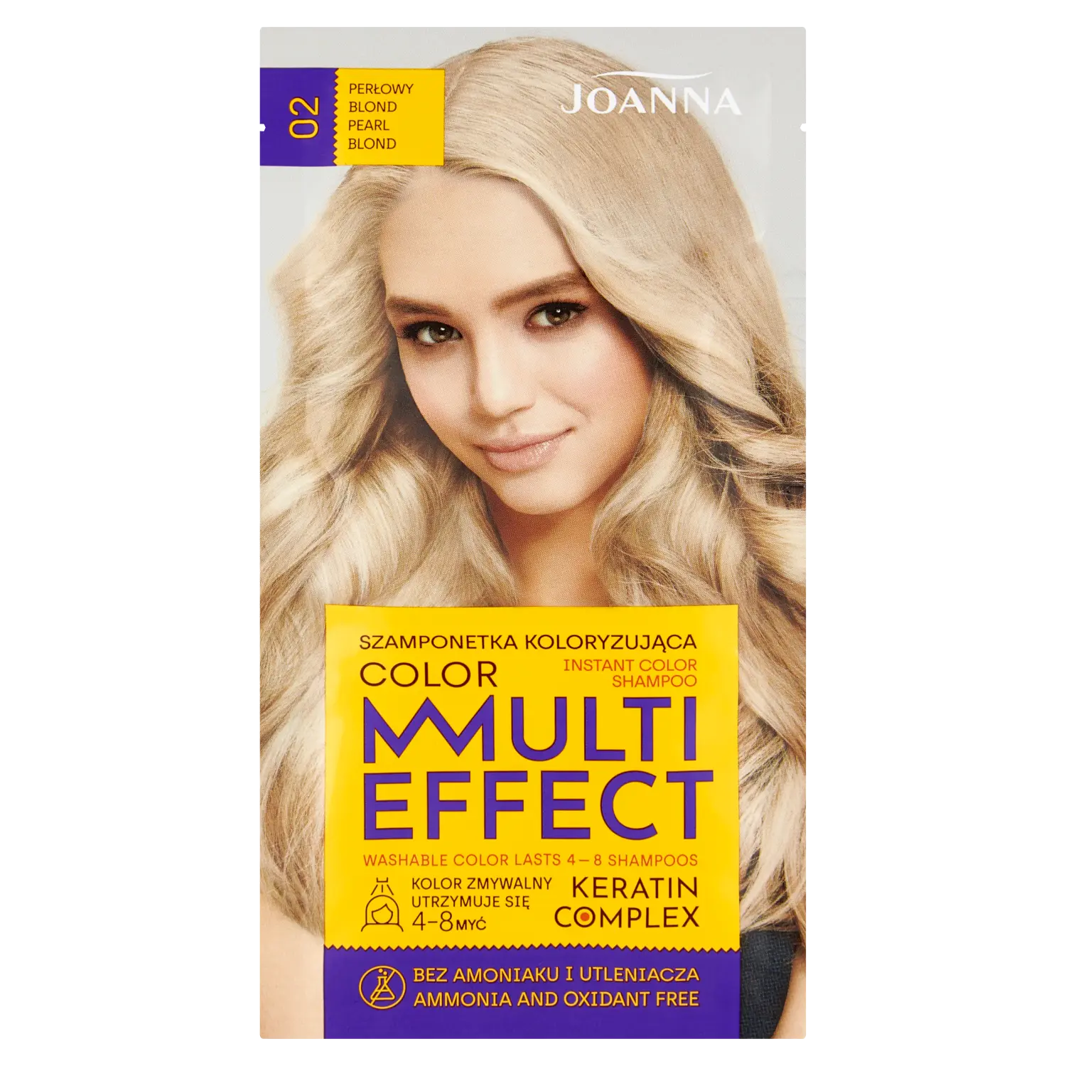 

Joanna Multi Effect оттеночный шампунь 02 жемчужный блонд, 40 мл