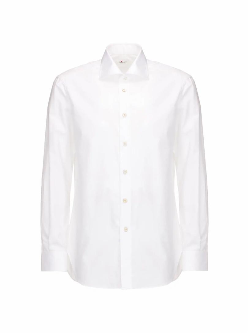 Классическая хлопковая рубашка Kiton кофта zarina на пуговицах в горох 42 размер