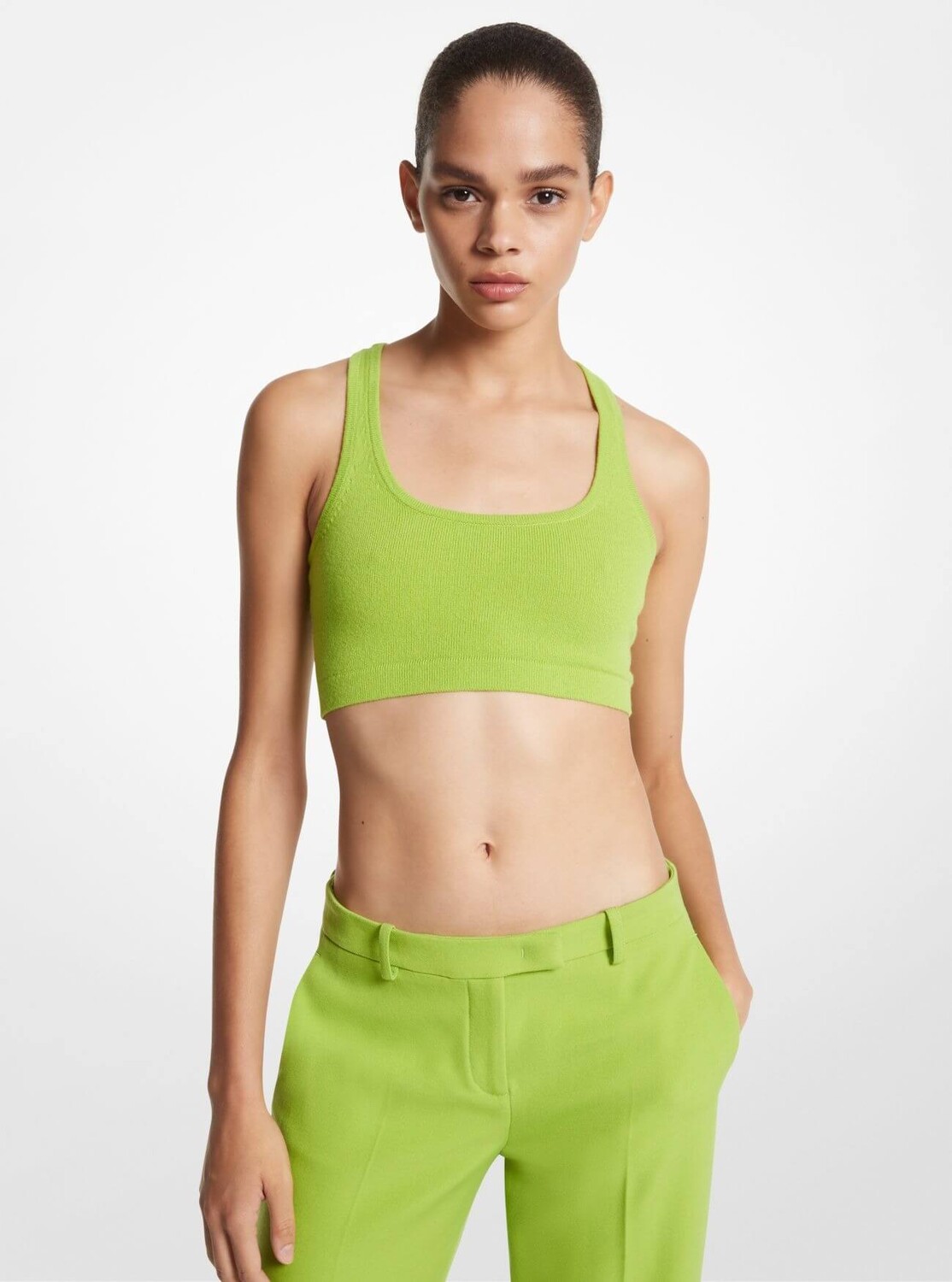 

Топ Michael Kors Cashmere Cropped Tank, лайм