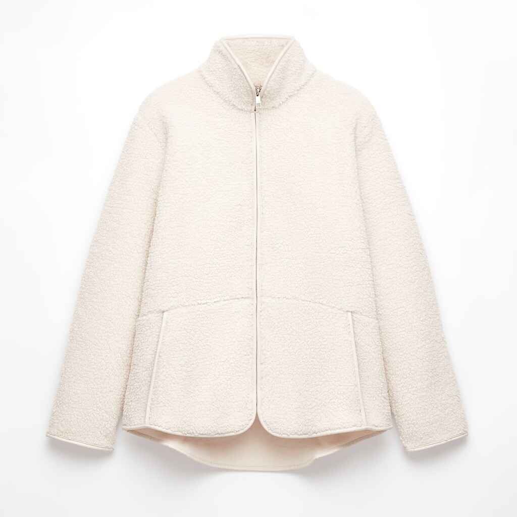 

Куртка Oysho Faux-shearling, кремовый, Бежевый