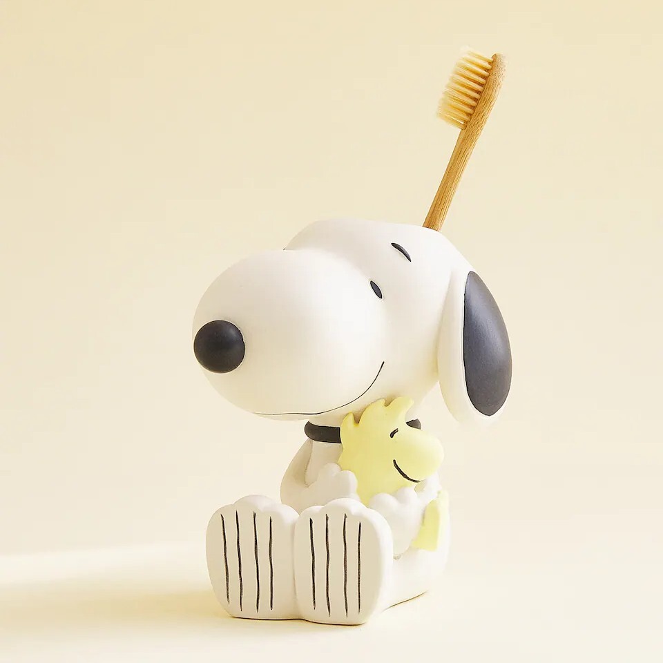

Держатель для зубных щеток Zara Home Peanuts, белый/черный/желтый
