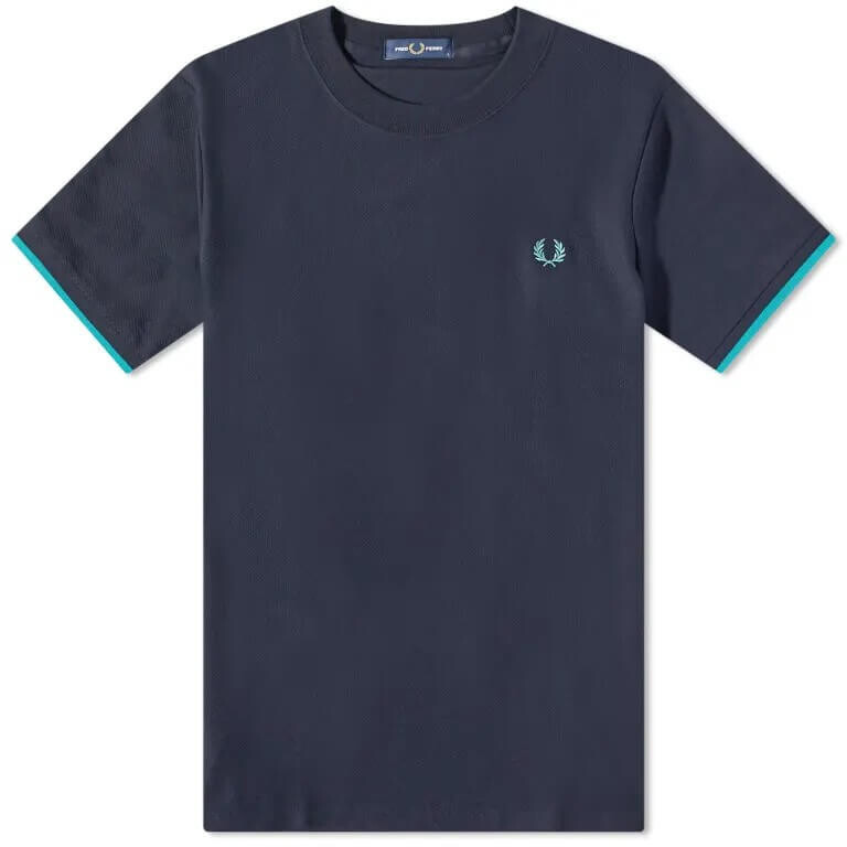 

Футболка Fred Perry Tipped Cuff Pique, темно-синий и мятный