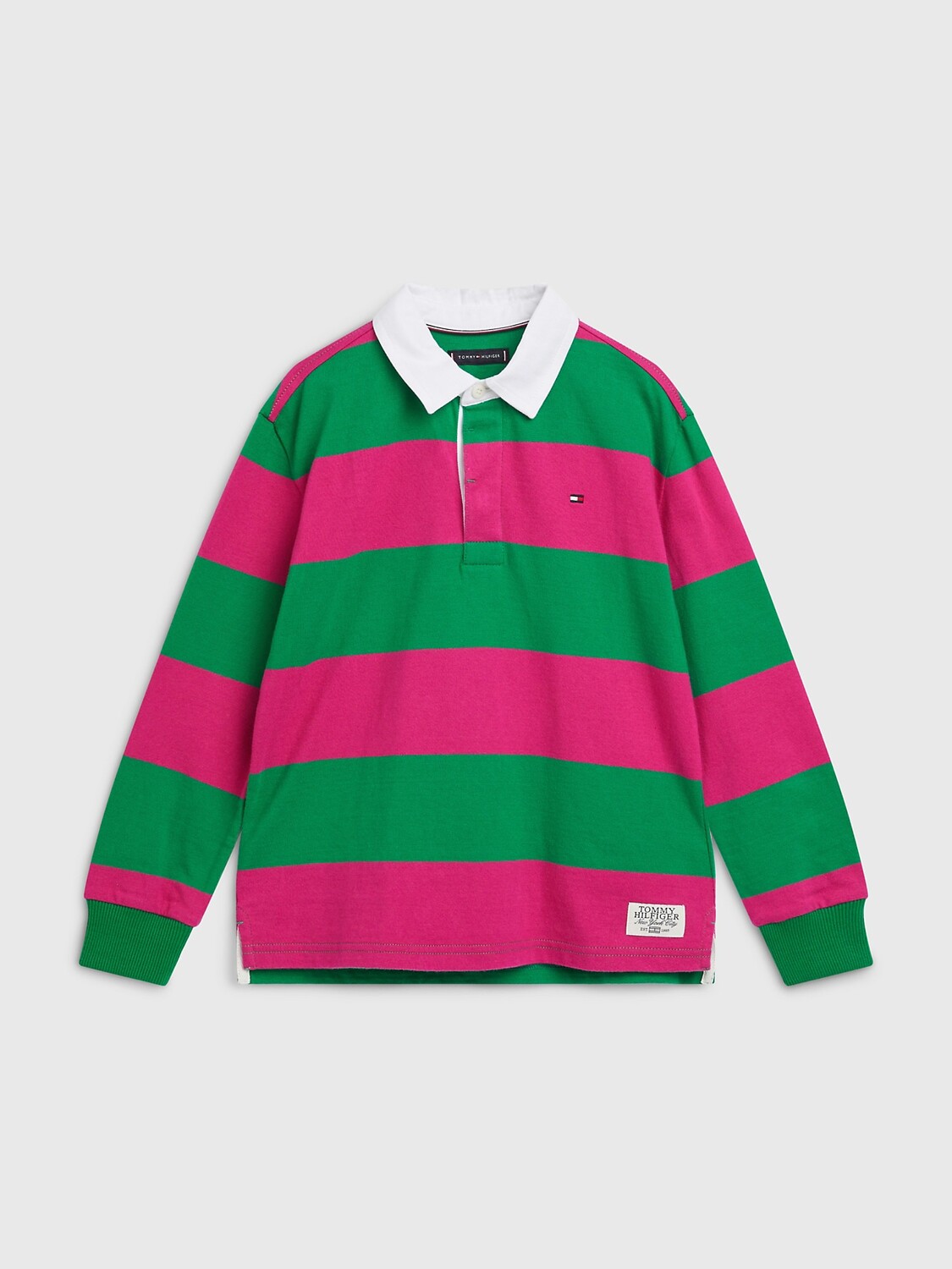 

Детская толстовка для регби Tommy Hilfiger, зеленый малахит/розовый