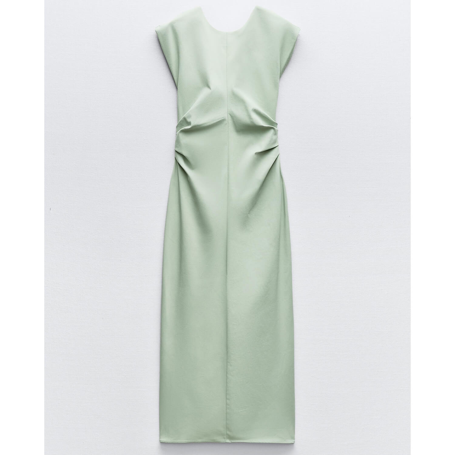 Платье Zara Draped Waist, светло-зеленый