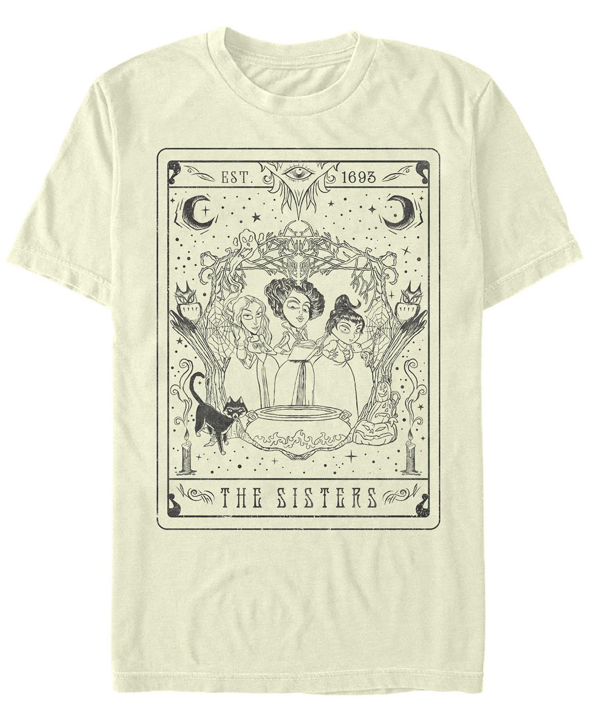 Мужская футболка с коротким рукавом hocus pocus the sisters tarot Fifth Sun