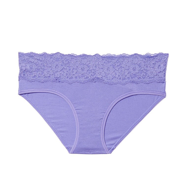 

Трусы Victoria's Secret Posey Lace Waist Cotton Hiphugger, сине-фиолетовый