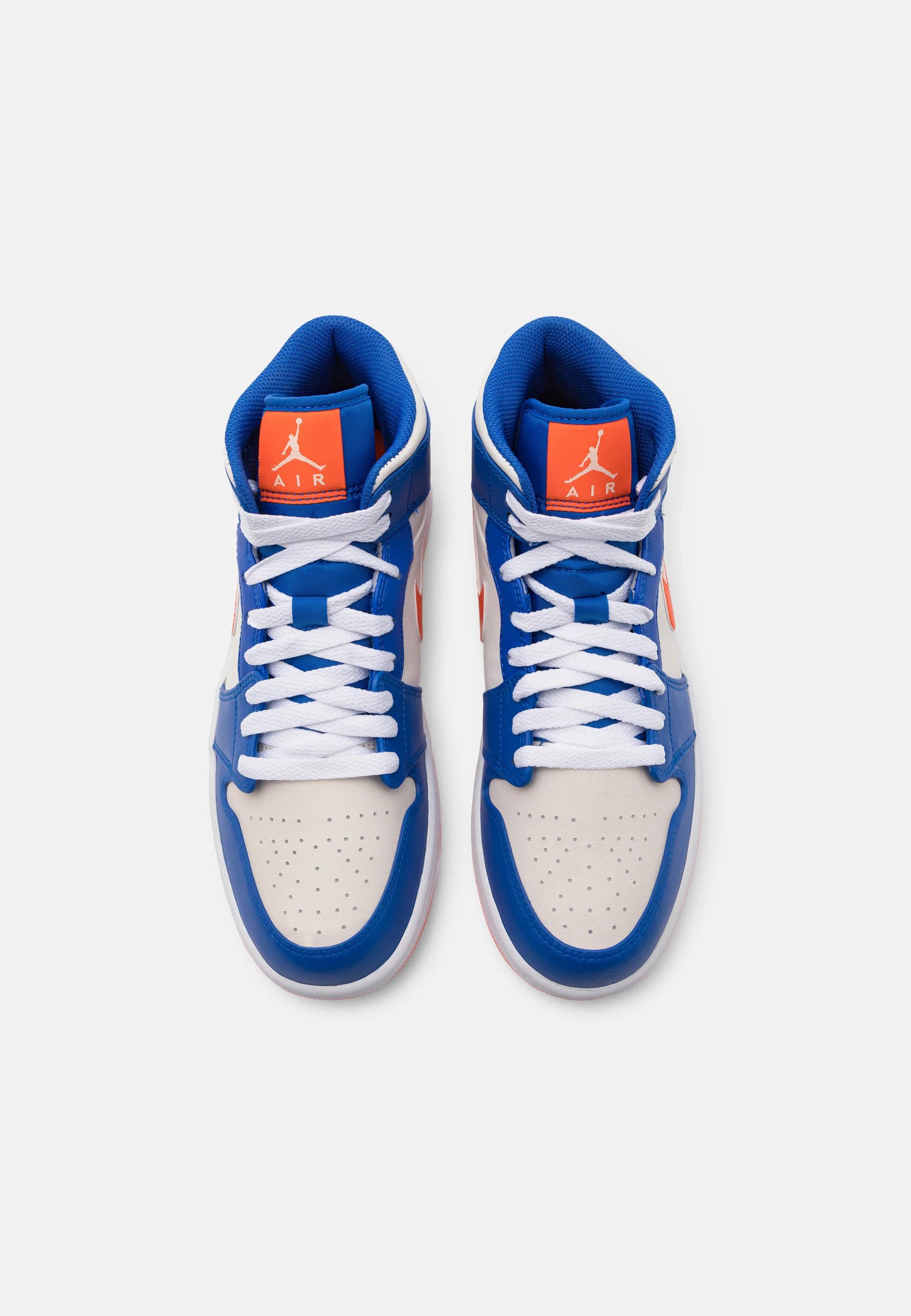 Кроссовки Nike Air Jordan 1 Mid Wht High-top, белый/синий/оранжевый