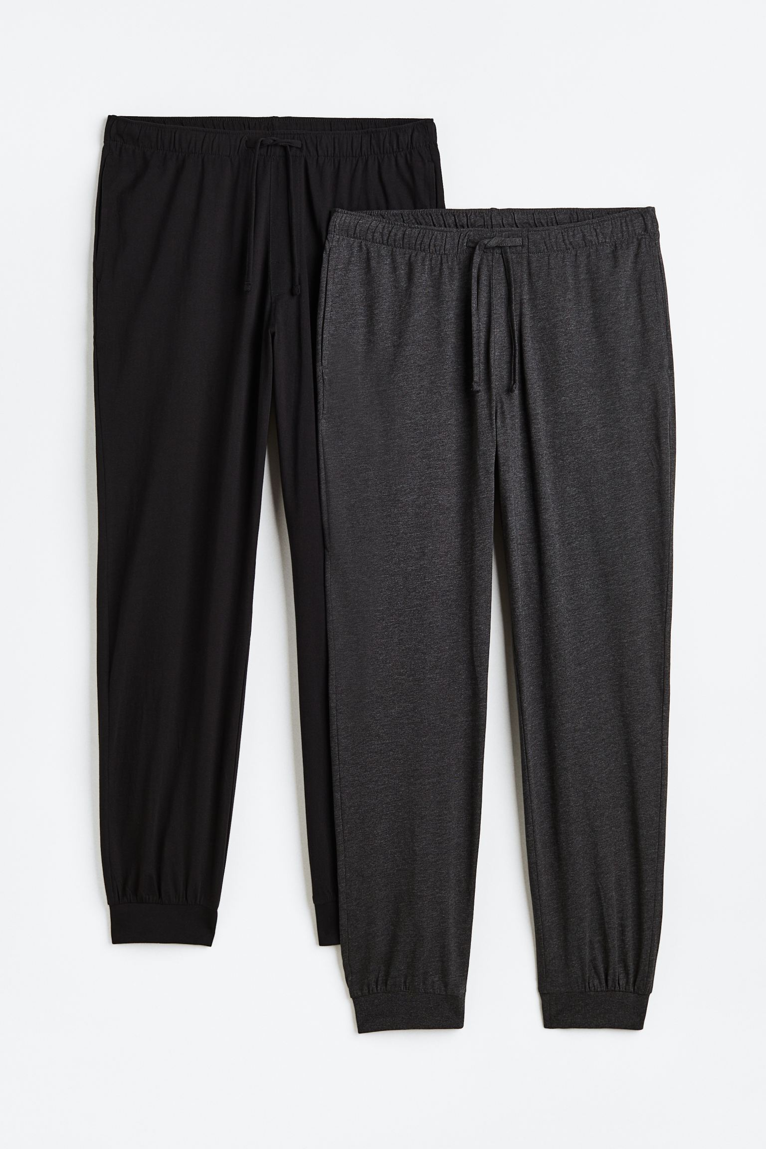 Комплект брюк H&M Regular Fit Pajama, 2 предмета, черный/темно-серый
