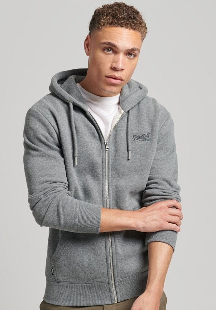

Толстовка на молнии Superdry Vetoketjullinen College, Серый