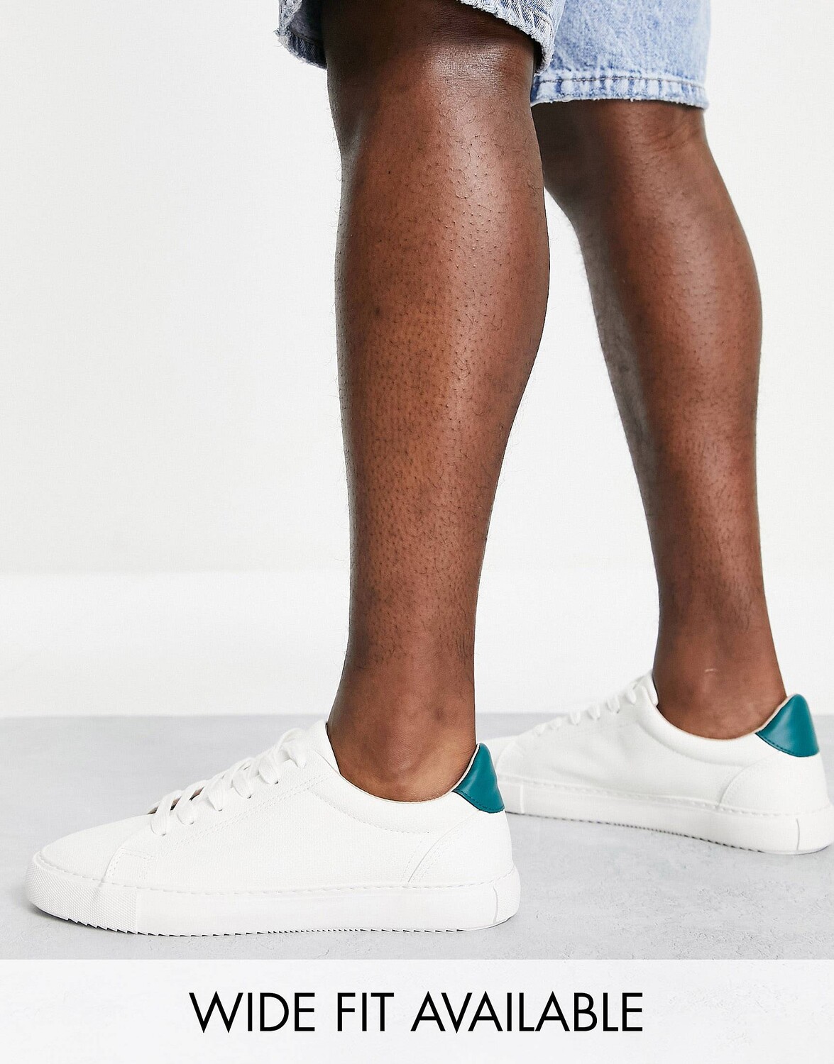 

Белые кроссовки с зеленым хлястиком на спине ASOS DESIGN, Зеленый
