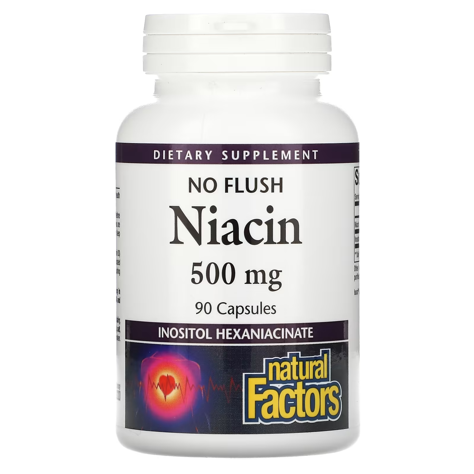 Natural Factors ниацин без приливов 500 мг, 90 капсул natural factors бромелайн 500 мг 90 капсул