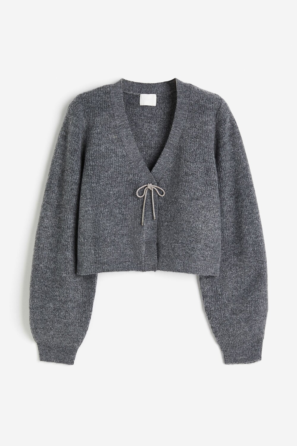 

Кардиган H&M Rhinestone-bow, темно-серый меланж