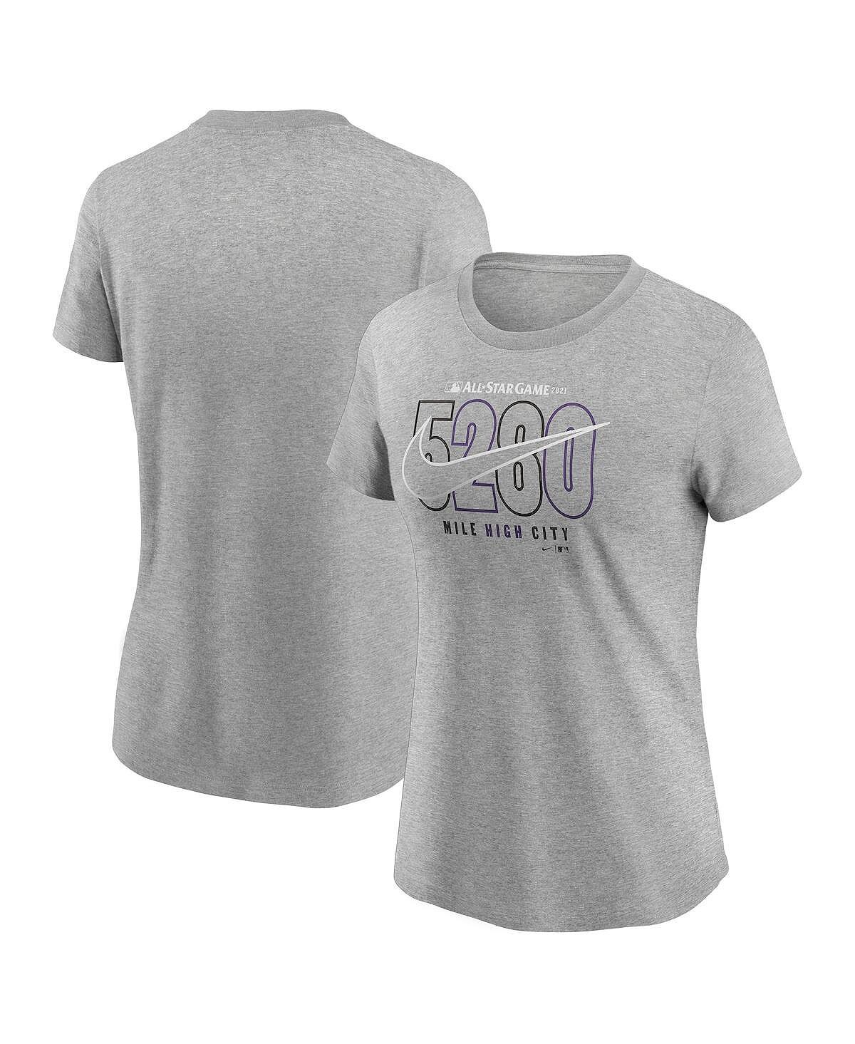 

Женская футболка heathered charcoal 2021 mlb all-star game 5280 Nike, мульти