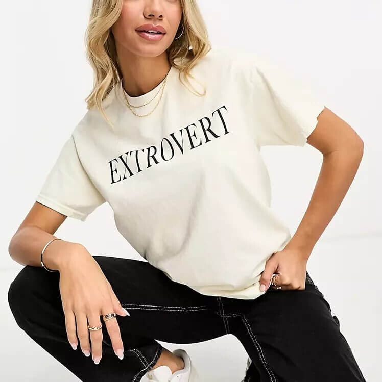 

Футболка Asos Design Oversized With Extrovert Graphic, бежевый