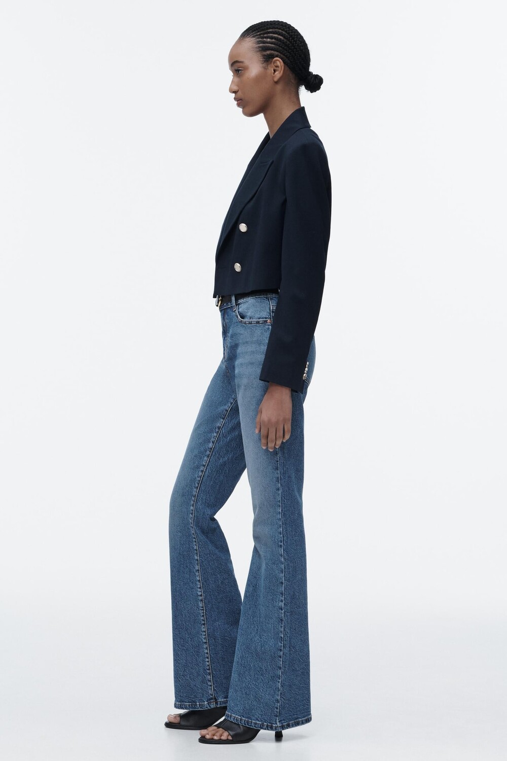 Джинсы z1975 клеш ZARA, синий