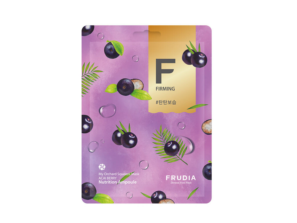 Frudia My Orchard Squeeze Mask Acai Berry укрепляющая и увлажняющая тканевая маска 20 мл frudia бодрящая маска для лица с ягодами асаи frudia my orchard squeeze mask acai berry 20мл