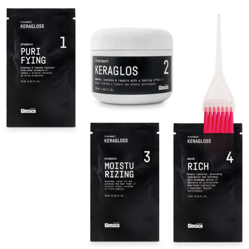 цена Glossco Keragloss набор для перманентного кератинового выпрямления волос, 1 упаковка