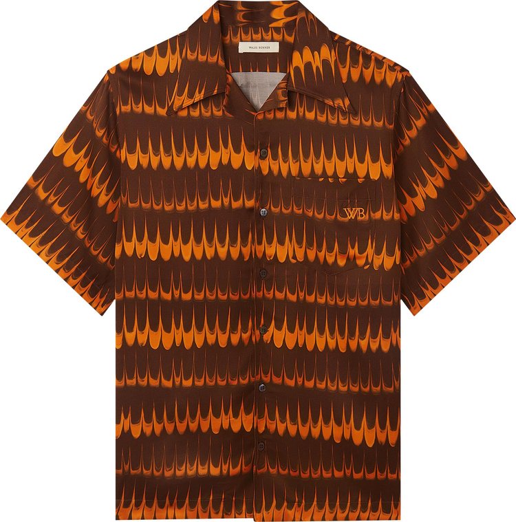 Рубашка Wales Bonner Rhythm Shirt 'Brown/Orange', коричневый