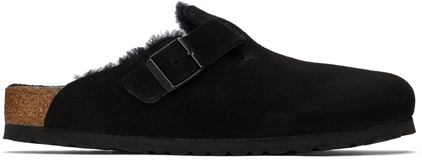 

Черные босоножки из овечьей шерсти Birkenstock
