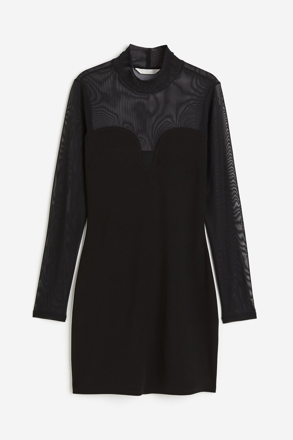 

Платье H&M Mesh-detail Bodycon, черный