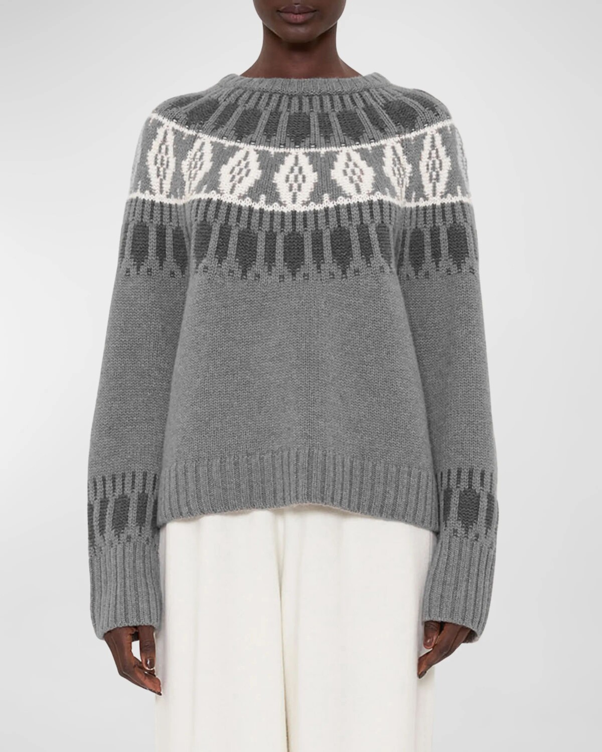 

Джэксон Кашемировый свитер Fair Isle Arch4, цвет Ivorygrey