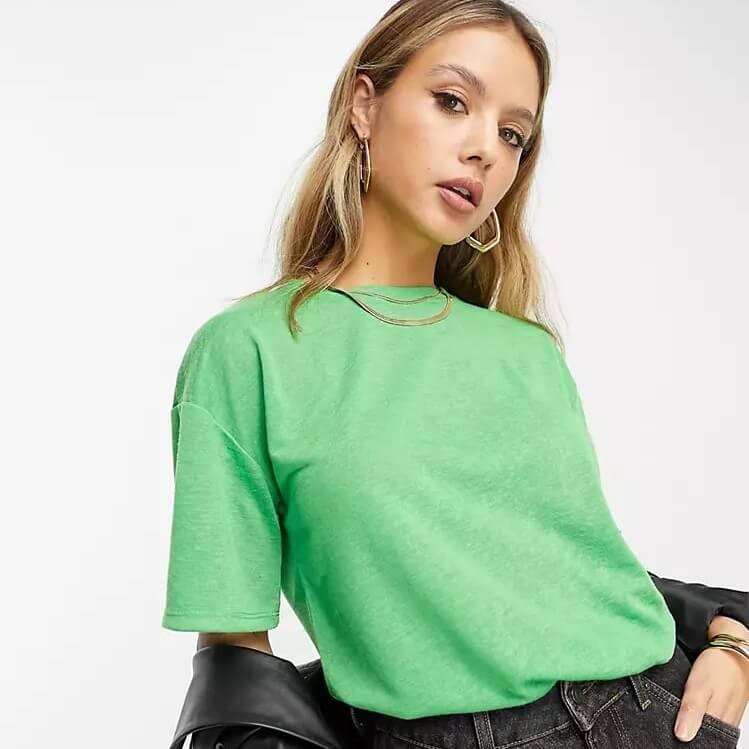 

Футболка Asos Design Crew Neck Relaxed, зеленый