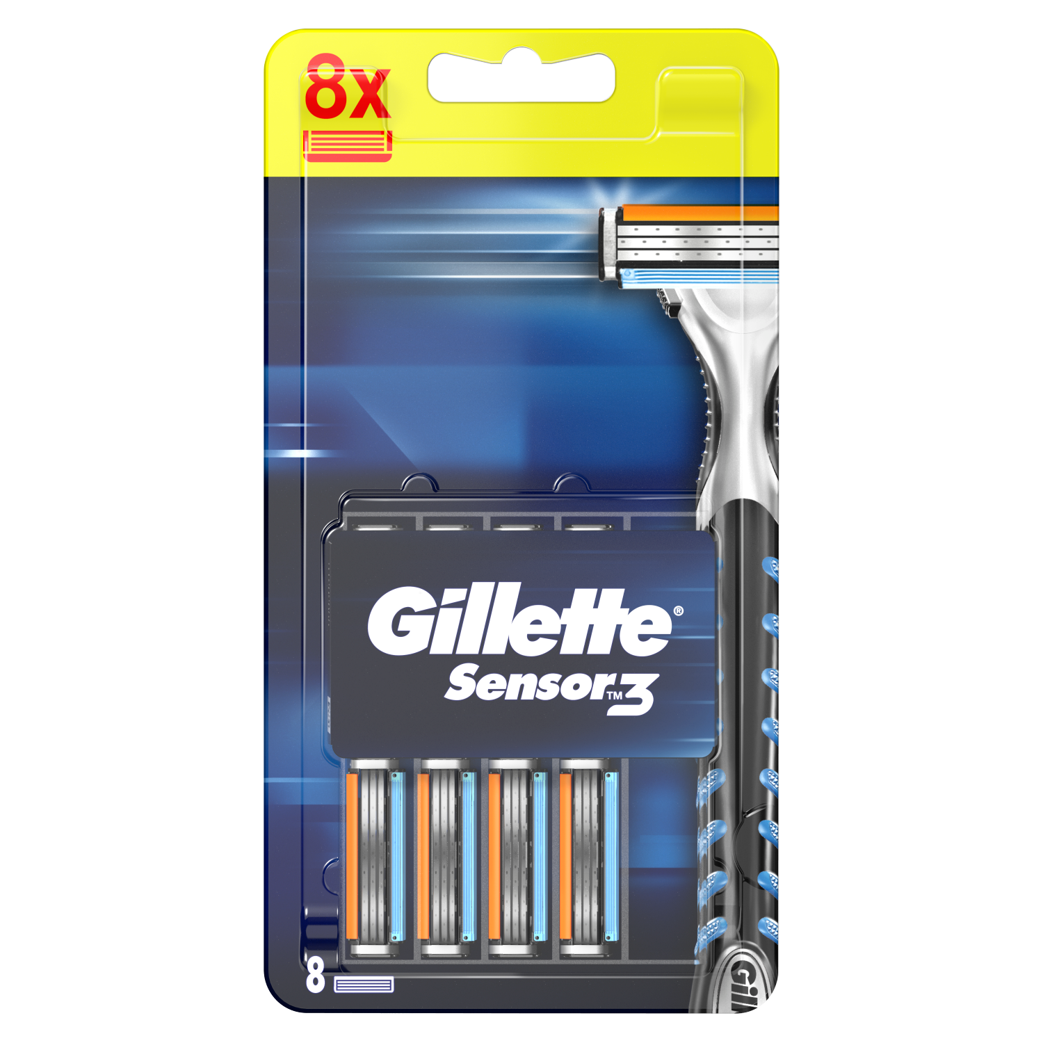 Gillette Sensor3 картридж для бритвы, 8 шт/1 упаковка gillette sensor3 одноразовые бритвы с технологией comfortgel 8 шт