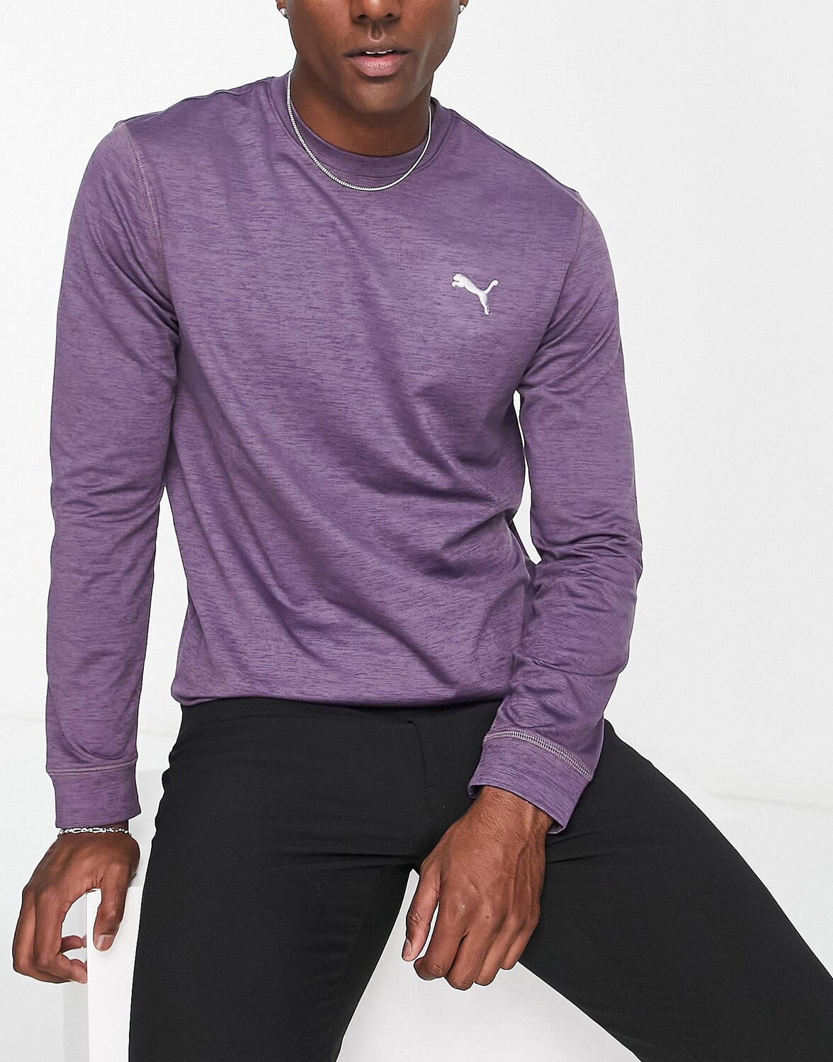 

Фиолетовый меланжевый свитшот с круглым вырезом Puma Golf Cloudspun
