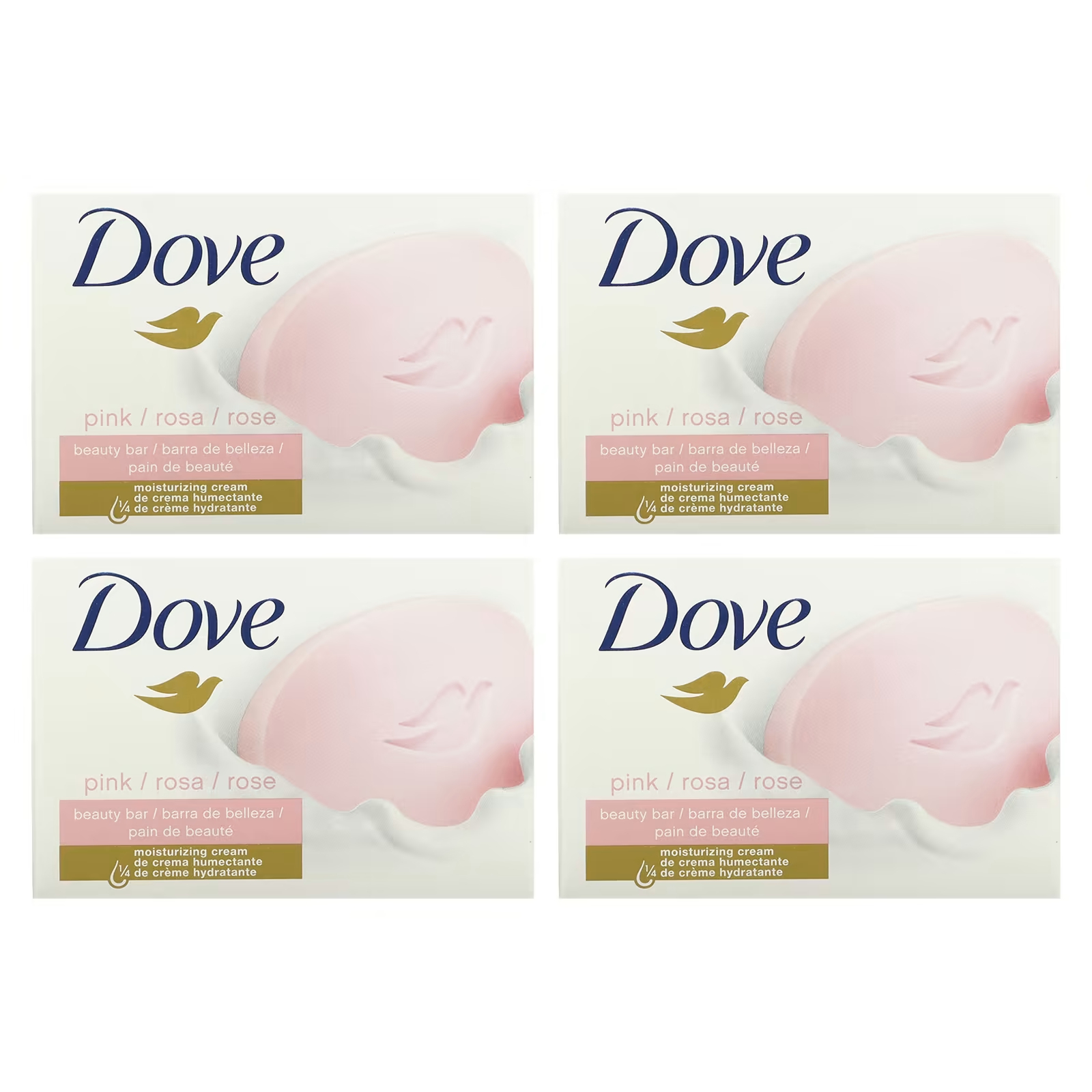 Мыло Dove Beauty с глубоким увлажнением розового цвета, 4 куска по 3,75 унции (106 г) каждый кусковое мыло dove men care 3 n 1 extra fresh 4 куска по 3 75 унции 106 г каждый