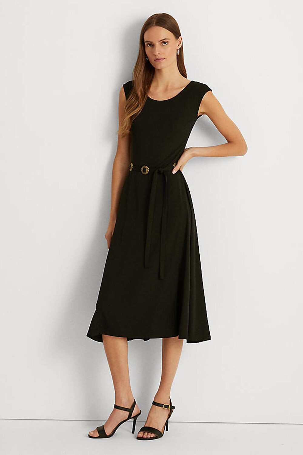 

Черное эластичное платье миди Vabrizio Lauren Ralph Lauren, черный