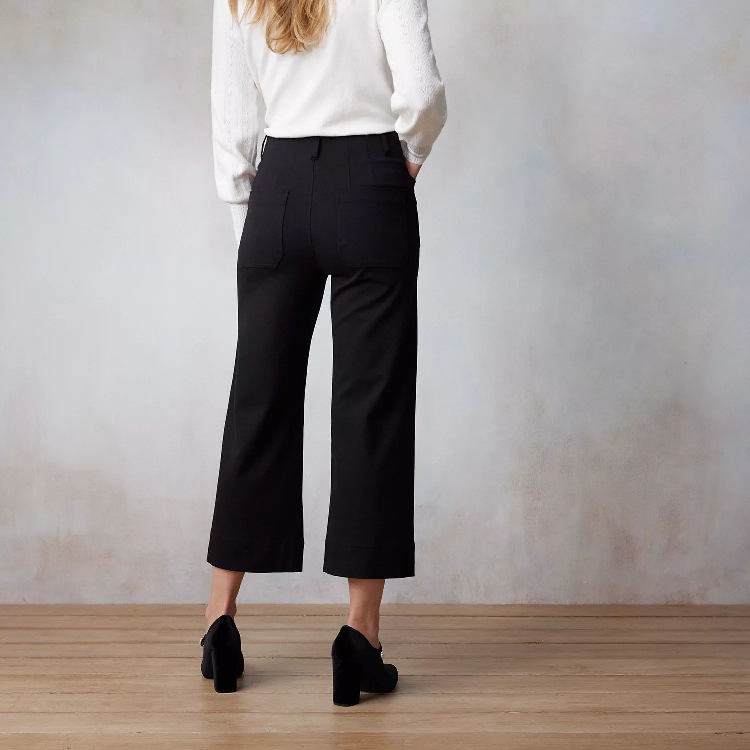Женские укороченные брюки с широкими штанинами и супервысокой посадкой LC Lauren Conrad LC Lauren Conrad, черный