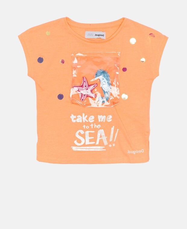 

Футболка Desigual, охра