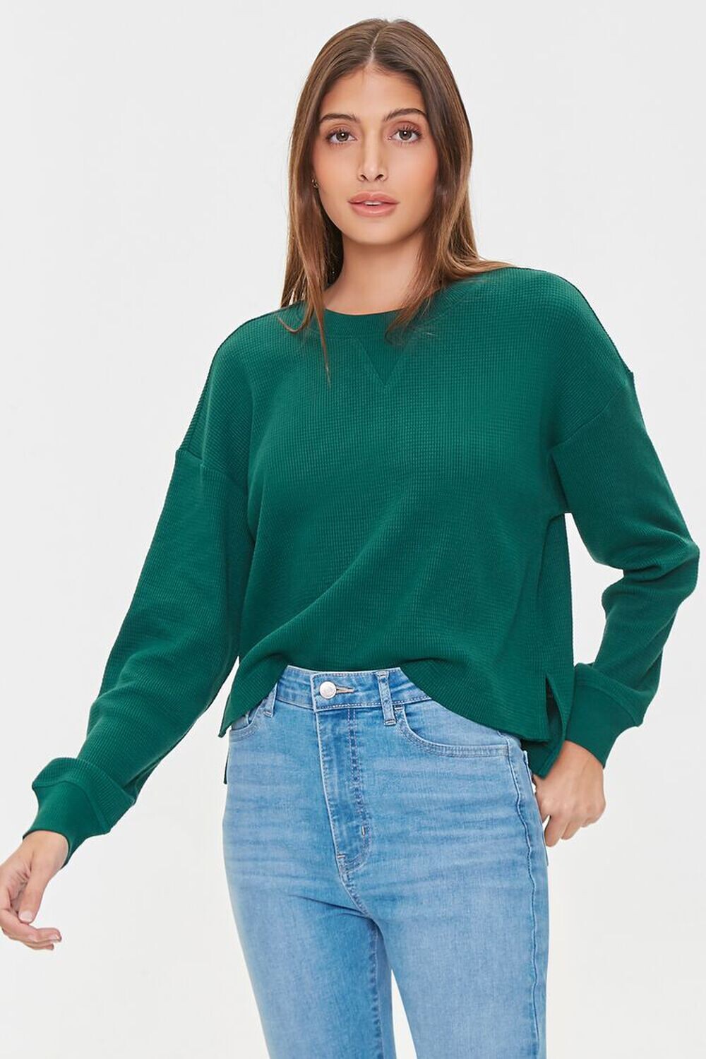 

Укороченный топ с короткими рукавами и круглым вырезом Forever 21, зеленый