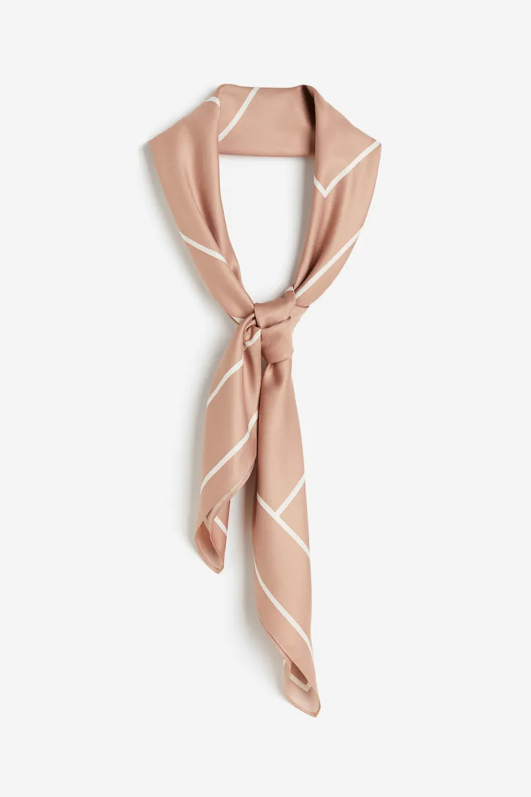 

Атласный шарф с узором H&M, бежевый