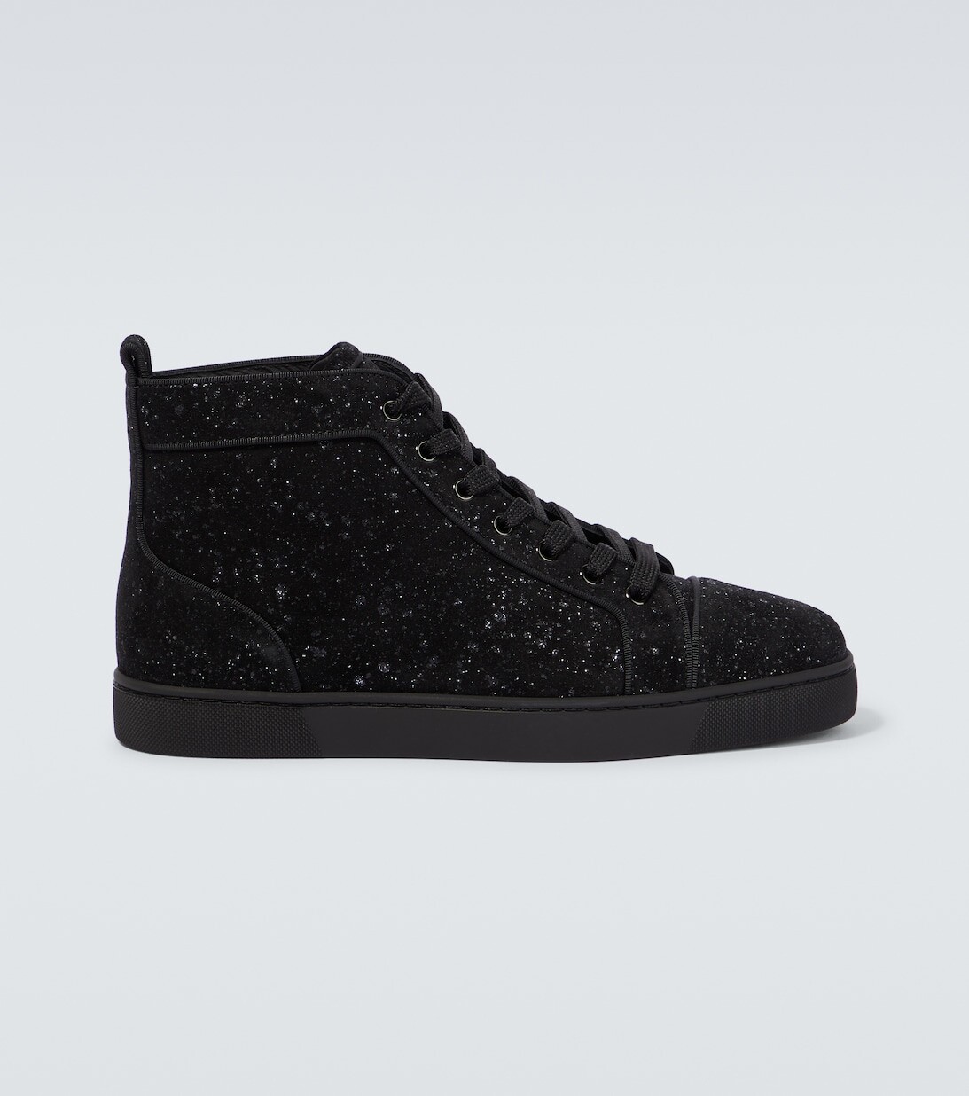 

Высокие замшевые кеды Louis Christian Louboutin, черный