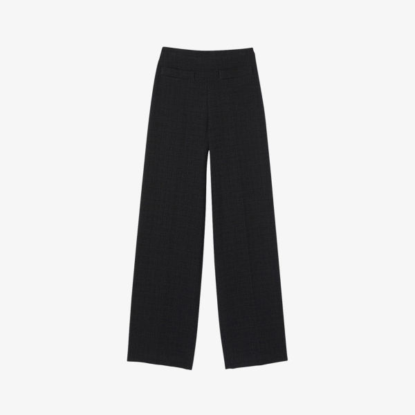 цена Твидовые брюки с завышенной талией Alima Sandro, цвет noir / gris