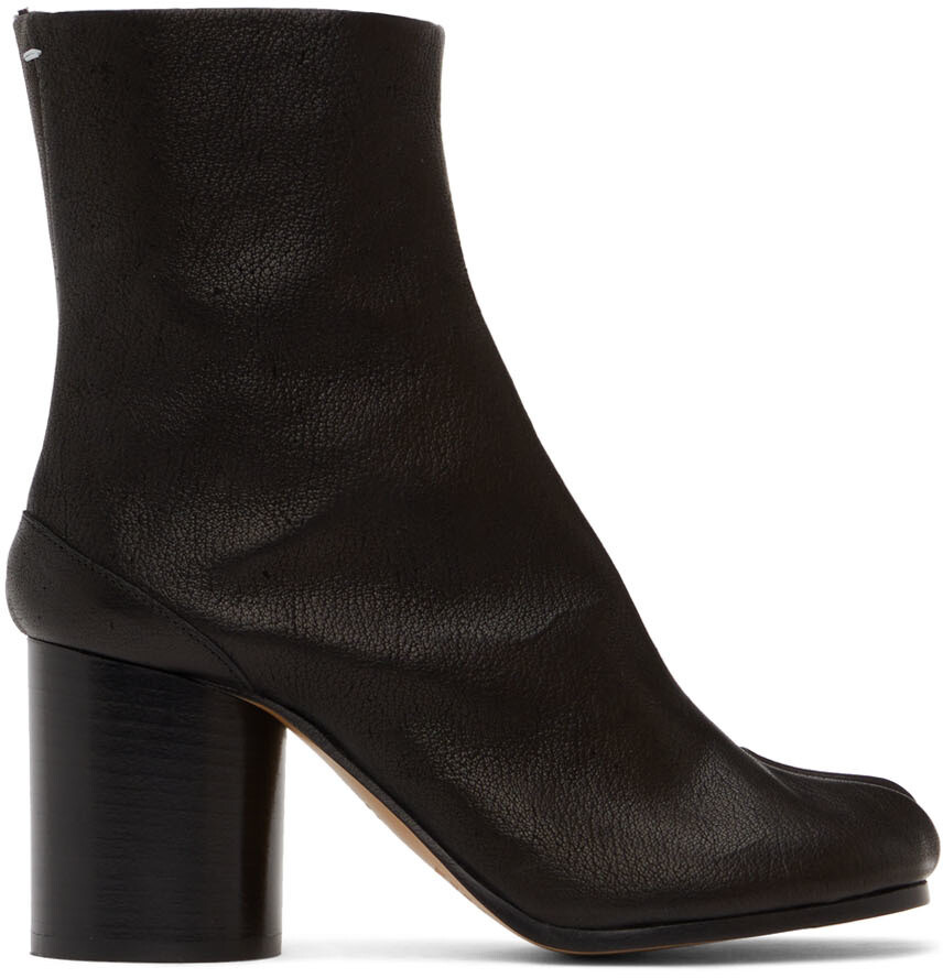 

Черные кожаные ботинки таби Maison Margiela