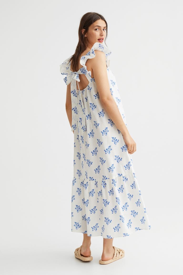 

Платье из коры H&M, кремовый/маленькие цветы