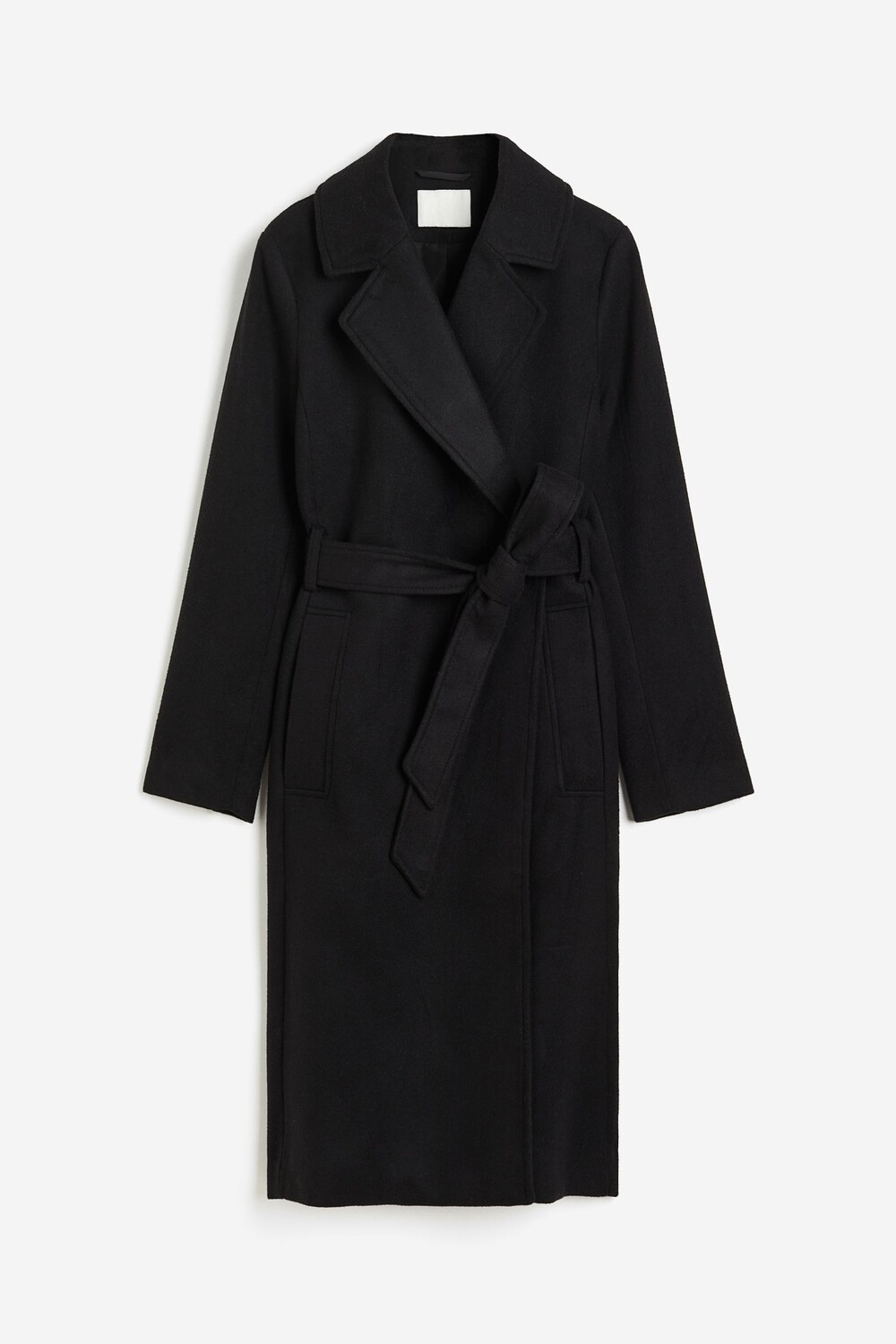 

Пальто H&M Tie Belt, черный