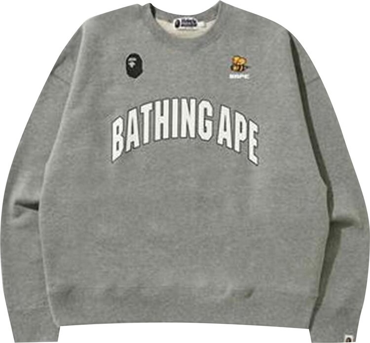

Толстовка BAPE Busy Works Loose Fit College Crewneck 'Grey', серый