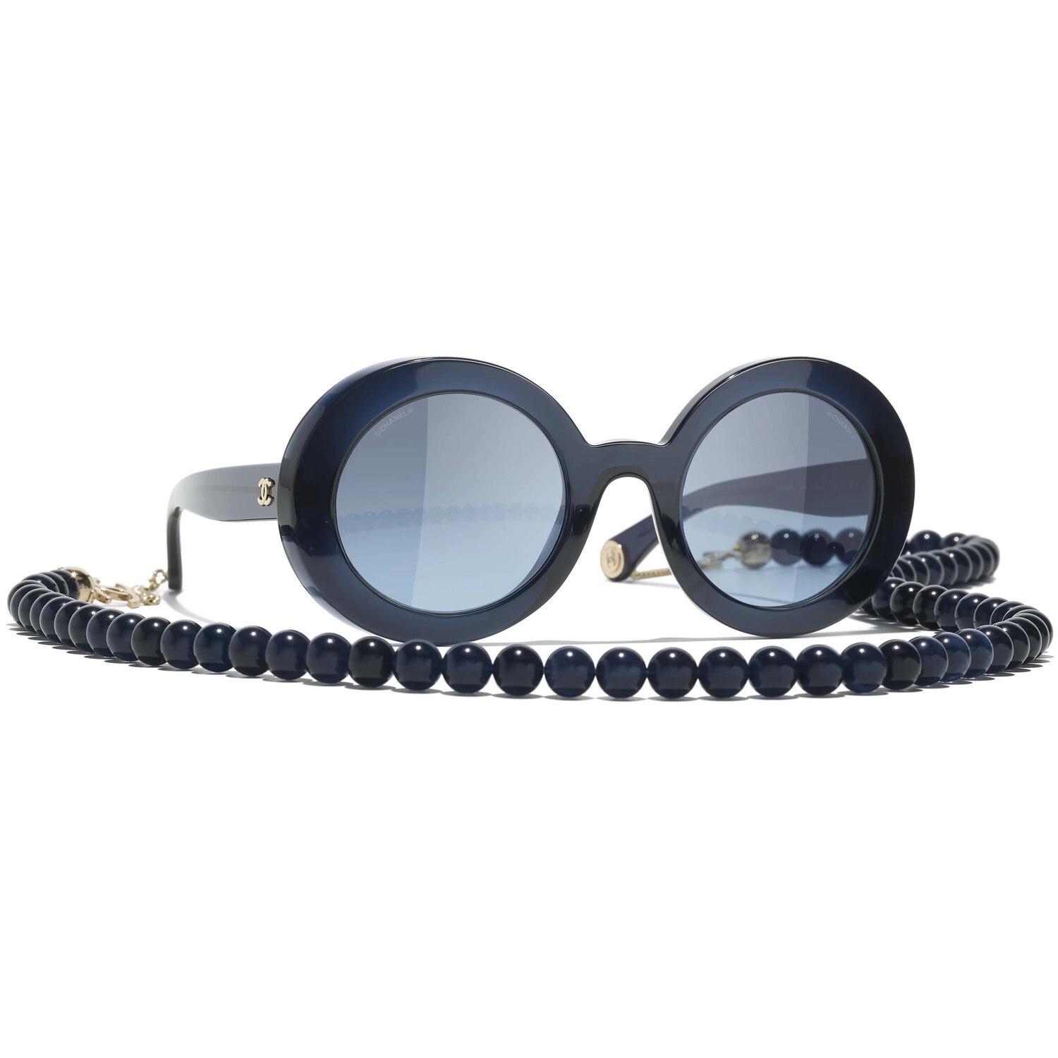 

Солнцезащитные очки Chanel Round, темно-синий/золотистый