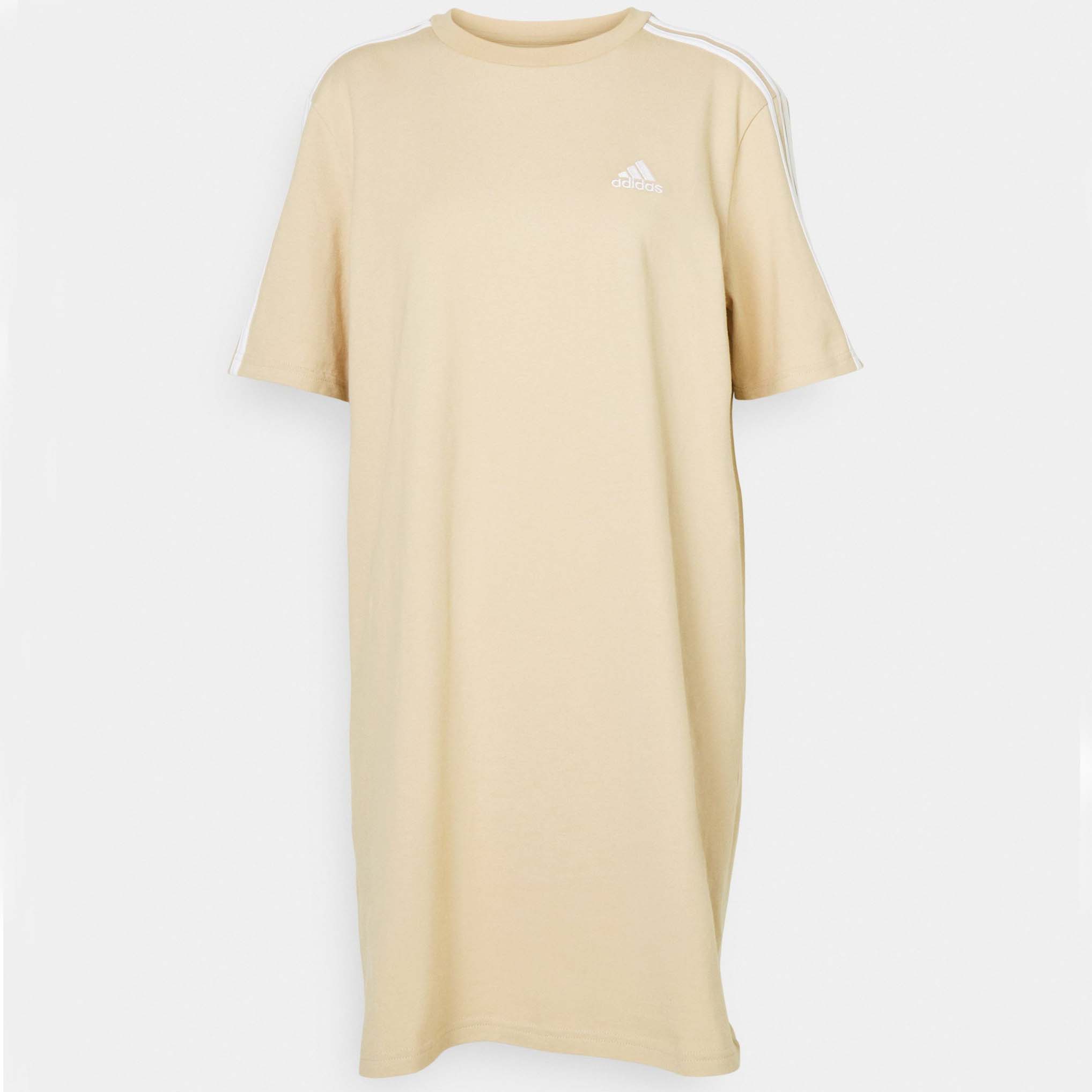 Платье-футболка Adidas Sportswear Essentials 3 Stripes Boyfriend Jersey, бежевый