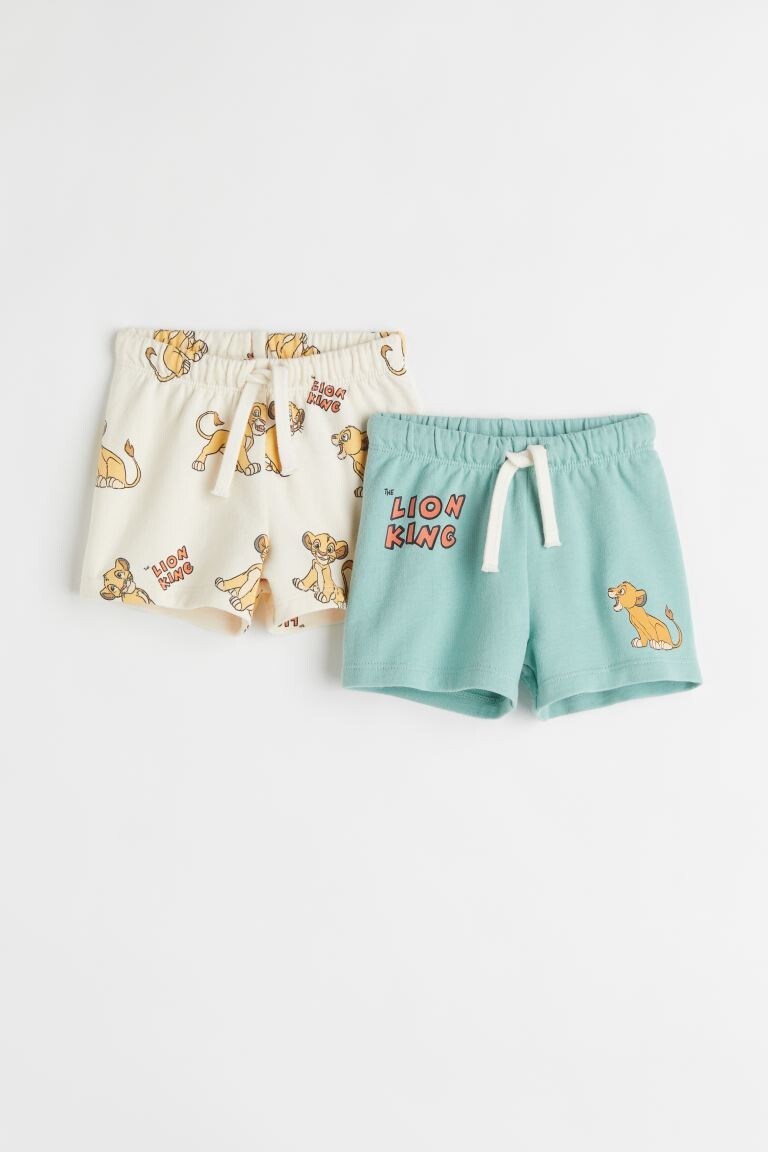 

Комплект из двух шорт с принтом H&M, бирюза/король лев