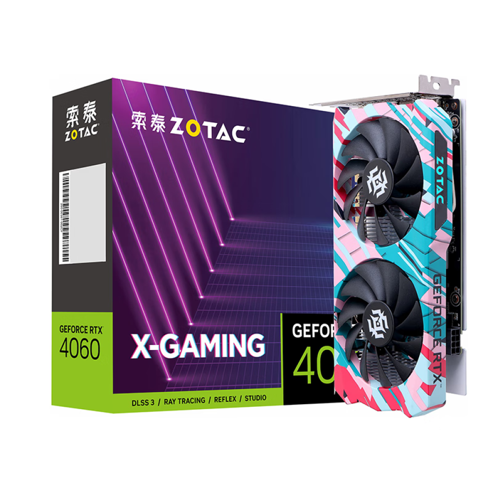 Видеокарта Zotac GeForce RTX 4060 X-Gaming OC 8 Гб, разноцветный bykski gpu water block for zotac 3070ti 8g6x x gaming oc graphics card with backplane radiator coolling n st3070tixg x
