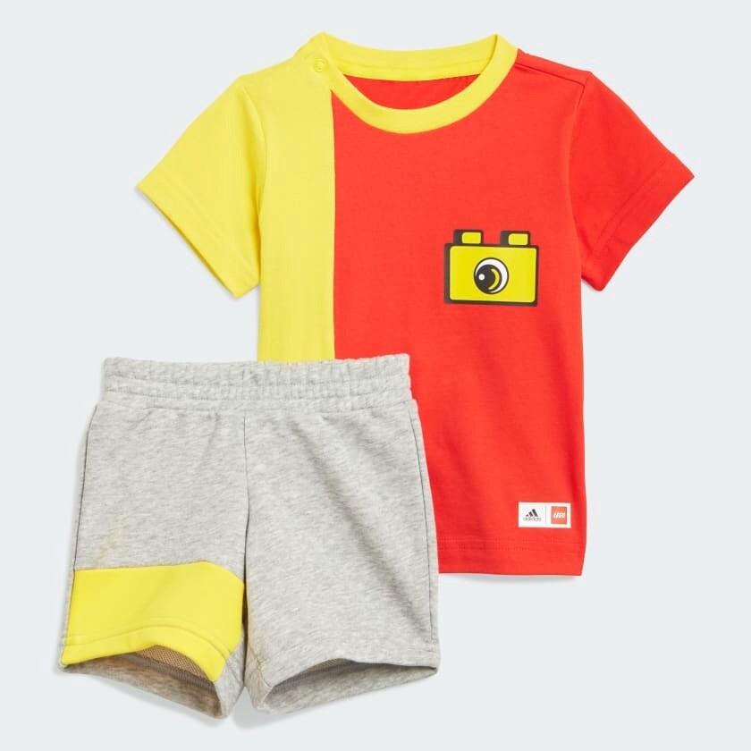 

Детский комплект Adidas х Lego Duplo, 2 предмета, красный/желтый/серый