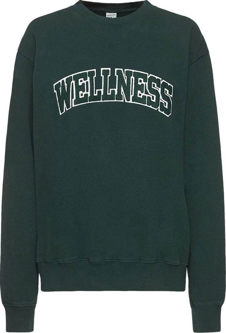 

Толстовка Sporty & Rich Wellness Boucle Crewneck 'Forest/White', зеленый