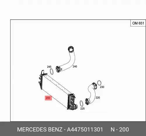 

Радиатор интеркуллера / ladeluftkuehler A4475011301 MERCEDES-BENZ