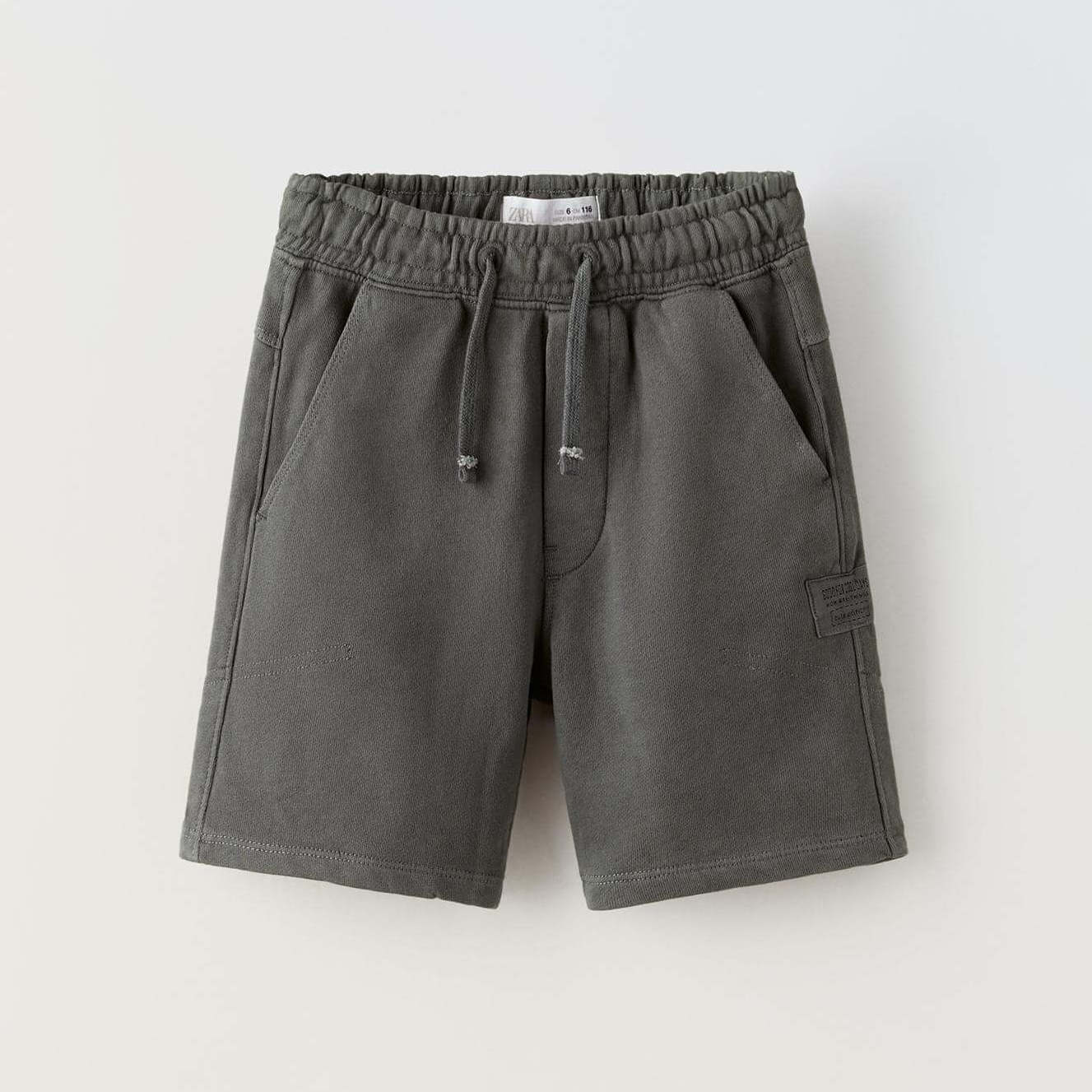 Шорты Zara Garment Dyed Plush Bermuda, темно-серый комплект zara kids plush 2 предмета темно серый